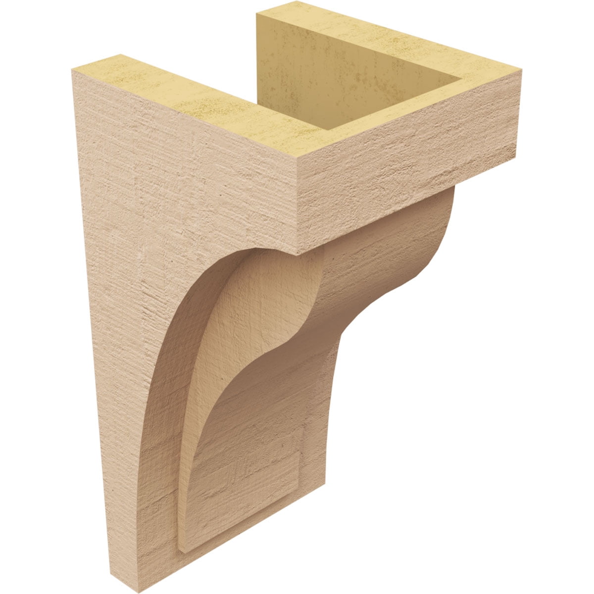 5"W x 5"D x 10"H Wide Helena Rough Cedar Woodgrain TimberThane Corbel, Primed Tan