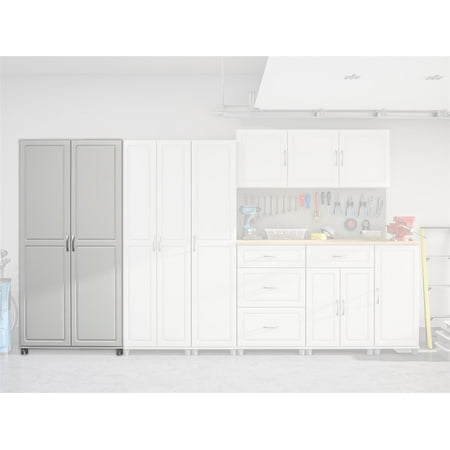 (incomplete) Systembuild Evolution Kendall 36  Utility Garage Storage Cabinet  White