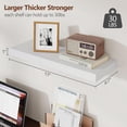 thumbnail image 3 of Floating Shelves for Wall - White Wood Wall Shelves Set of 3 - Modern Style Wooden Shelves for Room Decor & Storage, 3 of 6