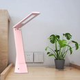 thumbnail image 3 of Lámpara de escritorio LED con puertos de carga USB, 3 temperaturas de color niveles de brillo, protección para los ojos, luz de lectura plegable, - Rosa Rosado Sunnimix Lámparas de escritorio, 3 of 7