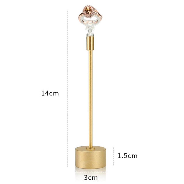 pitrice Gold Jewelry Display Earrings Stand Display Necklace Organizer Display Multi-Functional Rack for Bracelet 3x1.5x14cm Round Base