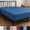 Blue, variant on Carlikeit Twin Waterproof Mattress Protector Fitted Sheet, Fitted Sheet Only, 11.8 Inch Deep Pocket, Bed Cover with 360 Degree Elastic Skirt, Machine Washable