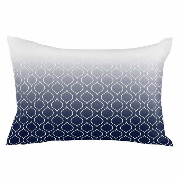 Outdoor Waterproof Throw Pillow Covers Set of 2 Navy Blue Morocco Decorative Pillowcases Lumbar Outdoor Pillows Cushion Case 20x12 Inch Ombre Geometric Lines Pattern Patio Pillows for Couch Sofa Bed