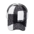 thumbnail image 3 of Jamicy Fuzzy Baseball Cap Warm Fleece Flat-Top Hat for Autumn and Winter, Plaid Pattern Stylish Streetwear Caps for Men Women, 3 of 4