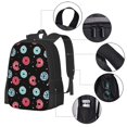 thumbnail image 4 of PUREYAH Lightweight Travel Backpack, Simple Modern Pastel Donuts Black Background Hiking Backpack School Bag with Laptop Compartment for Women Men, 4 of 6