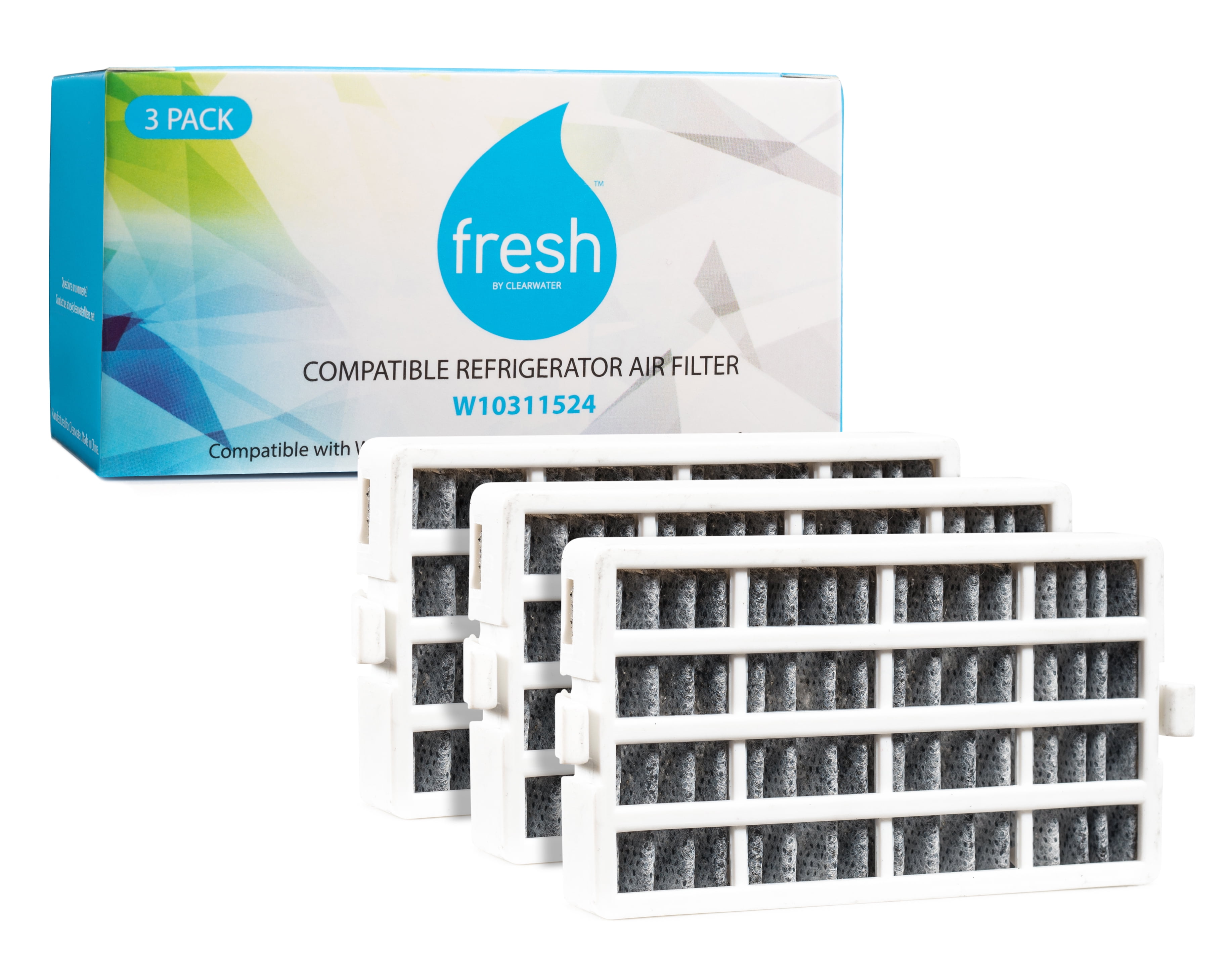 Fresh Whirlpool W10311524, AIR1, Replacement Refrigerator Air Filter, 3