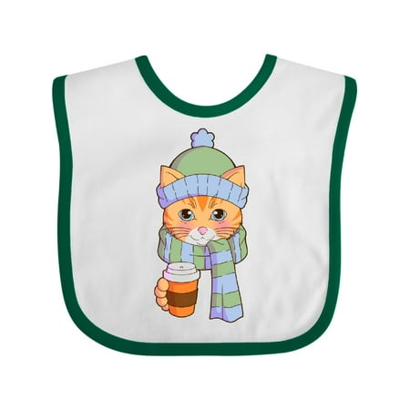 

Inktastic Cute Orange Tabby Cat in Scarf and Hat Gift Baby Boy or Baby Girl Bib