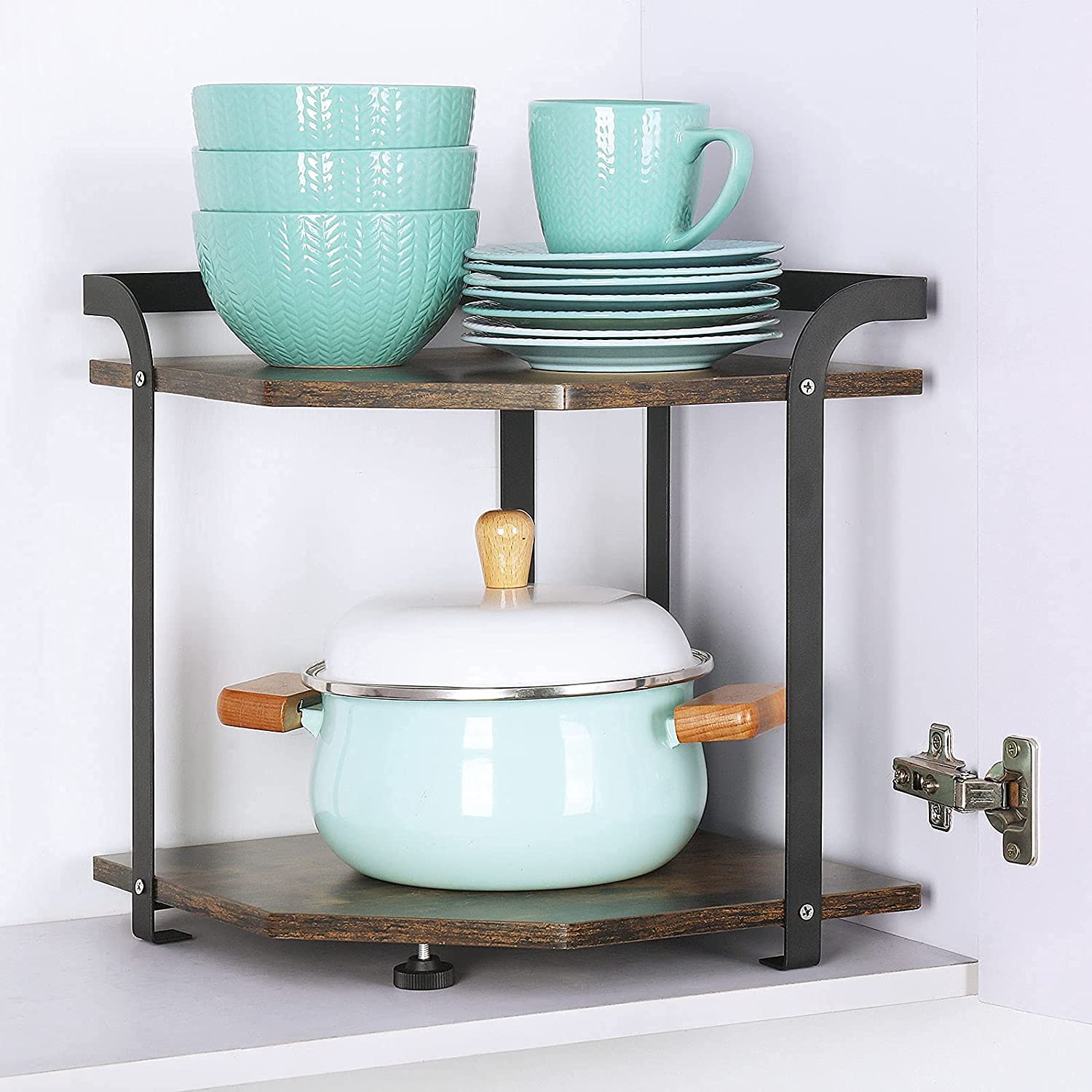 Corner Shelf 2 Tier Kitchen Countertop Corner Shelf, Spice Rack