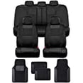 thumbnail image 3 of BDK Croc Skin Faux Leather Car Seat Covers Full Set with Carpet Car Floor Mats - Front and Rear Bench Seat Covers with Carpet Floor Liners, Car Interior Covers Gift Set (Black), 3 of 3