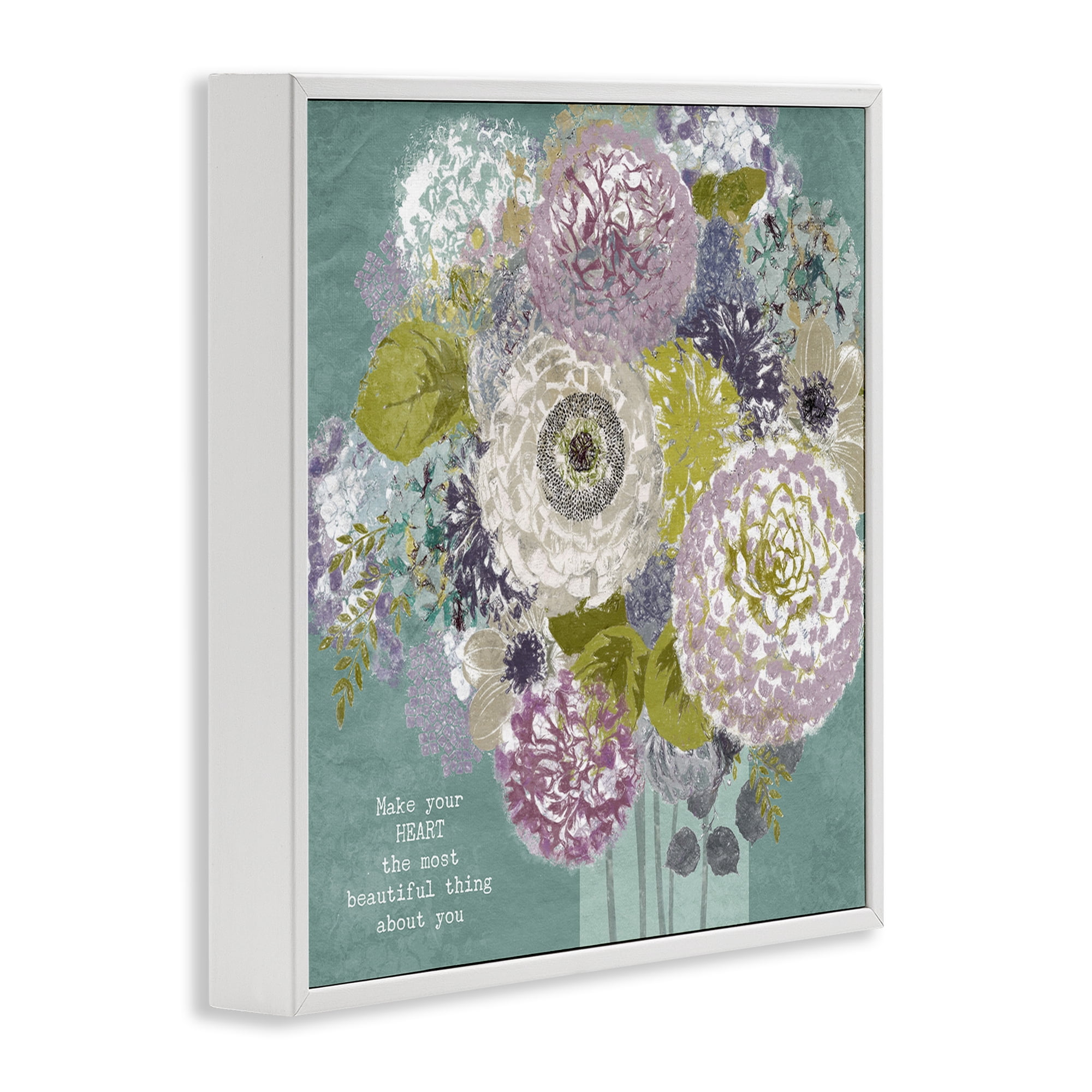 Stupell Industries Most Beautiful Thing Florals White Framed Giclee Art, design by Suzanne Nicoll