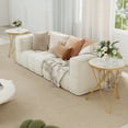 thumbnail image 3 of HLR Modern Round Side Table, End Tables Set of 2 with Marble Texture for Living Room, White, 3 of 9