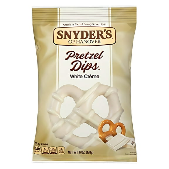 Snyder's of Hanover Chocolate Pretzel Dips, White Creme | 6 Bags