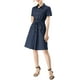thumbnail image 2 of Vestido mini azul XL con ajuste y vuelo, cuello, bolsillos y cintura elástica para mujer Inspire Chic, 2 of 8