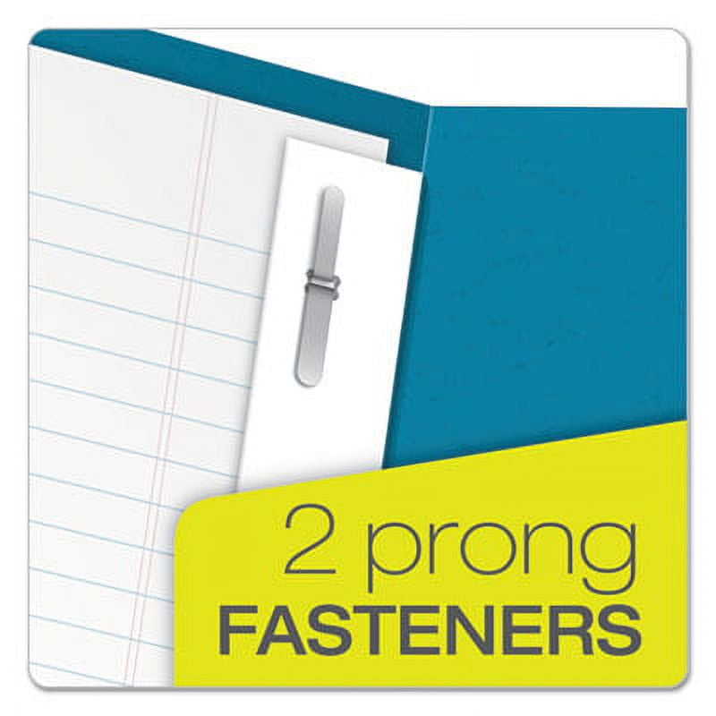 Oxford Twin-Pocket Folders with 3 Fasteners, Letter, 1/2" Capacity, Teal, 25/Box (57755)