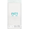 thumbnail image 3 of White Rectangular Plastic Table Cover, 54" x 108", 3 of 3