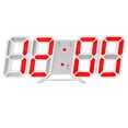 thumbnail image 2 of Digital 3D LED Big Wall Desk Alarm Clock Snooze 12/24 Hours Auto Brightness with temperature USB Battery Red, 2 of 7