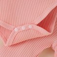 thumbnail image 4 of Otqutp Cute&nbsp;Kids&nbsp;Outfits for Girls Long Sleeve Ribbed Bowknot Romper Bodysuit Ruffles Bell Bottoms Pants Outfits Christmas Gifts 0-12 Months, 4 of 7