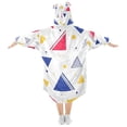 thumbnail image 2 of FORMRS Wearable Blanket Hoodie with Sleeves for Kids Cozy Flannel Sweatshirt, Simple Triangles, 2 of 7