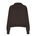 thumbnail image 7 of Evdexr Womens Sweatshirts Half Zip Cropped Pullover Fleece Quarter Zipper Hoodies 2025 Fall Fashion Outfits Clothes Brown L, 7 of 7