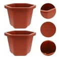 thumbnail image 3 of 2pcs Hexagonal Plastic Flower Planters Garden Plant Pots Simple Nursery Pots, 3 of 8