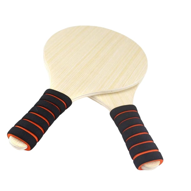 2 raquetas de de madera para playa con funda de esponja para deportes de interior y exterior, ligeras, 32,5 x 18 cm, multifuncionales.