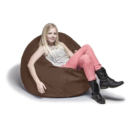 4 ft Kids Bean Bag, Chocolate Microsuede