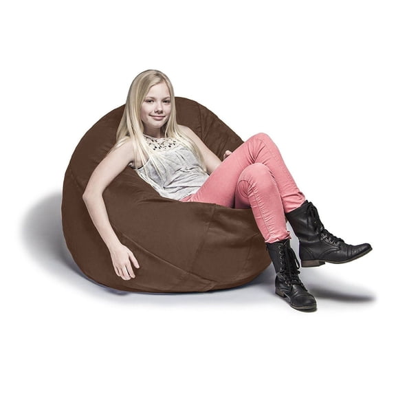 4 ft Kids Bean Bag, Chocolate Microsuede