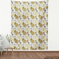 thumbnail image 4 of Ambesonne Botanical Fabric by the Yard, Autumn Vibe Floral Art, 5 Yards, Mustard White Black, 4 of 5