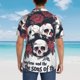 thumbnail image 4 of Balery Gothic Skulls And Roses Camisas hawaianas de manga corta para hombre, camisas playeras de corte holgado, camisas de vacaciones con botones,X-Large, 4 of 7