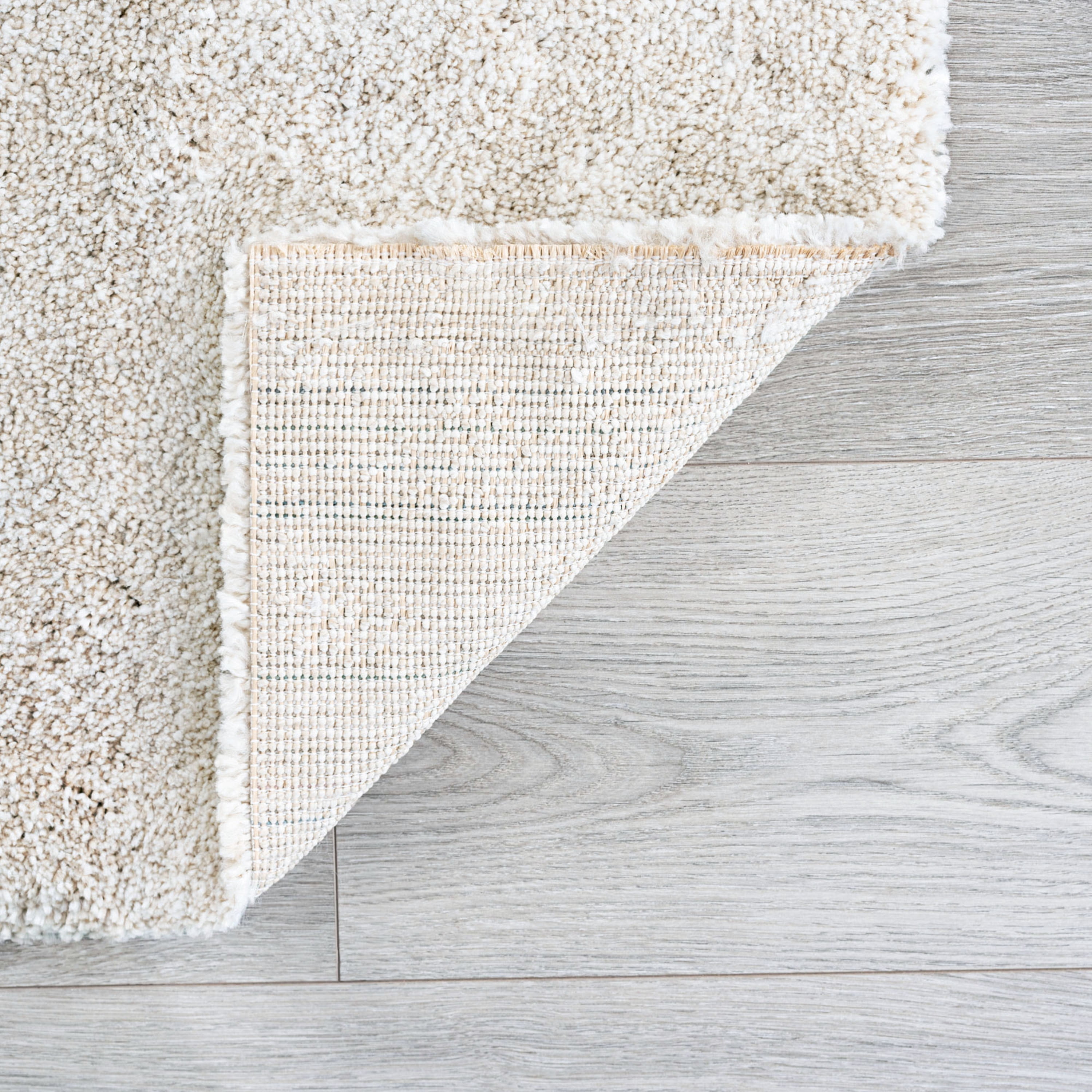 Shag 6x8 Area Rug Thick (5'6'' x 7'10'') Solid Cream Living Room Easy to Clean