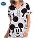 thumbnail image 2 of Blusa de trabajo de enfermera con estampado de Mickey Mouse de Disney, uniformes médicos, uniforme de enfermera de atención médica, manga corta, cuello en V para mujer, 2 of 5