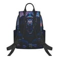 thumbnail image 2 of Naloa Starry Sky Meditating Chimpanzees Print Lightweight DayBackpack Suitable for school, work, shopping, travel, etc., 2 of 5