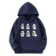 thumbnail image 4 of Bnwani Hoodie Sweatshirt for Girls Long Sleeve Fleece Casual Oversized Cute Solid Pocket Blue Size 3-4t, 4 of 4