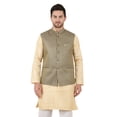 thumbnail image 2 of eloria Men's Nehru Jacket Waistcoat Indian Waistcoat Blazer Jacquard Jacket, 2 of 7