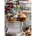 thumbnail image 5 of Outdoor Tablecloth with Umbrella Hole for Patio/Picnic/Party/Camping, Black Brown Gradient Waterproof Table Cloth Round Cover Washable, Retro Rustic Abstract Minimalist Art (Dia 54"), 5 of 9
