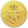 thumbnail image 1 of 100 pegatinas de certificados de excelencia con lámina dorada de 2 pulgadas, pegatinas en relieve con lámina dorada, sellos de certificado con corona y estrella, pegatinas autoadhesivas con sello, 1 of 7