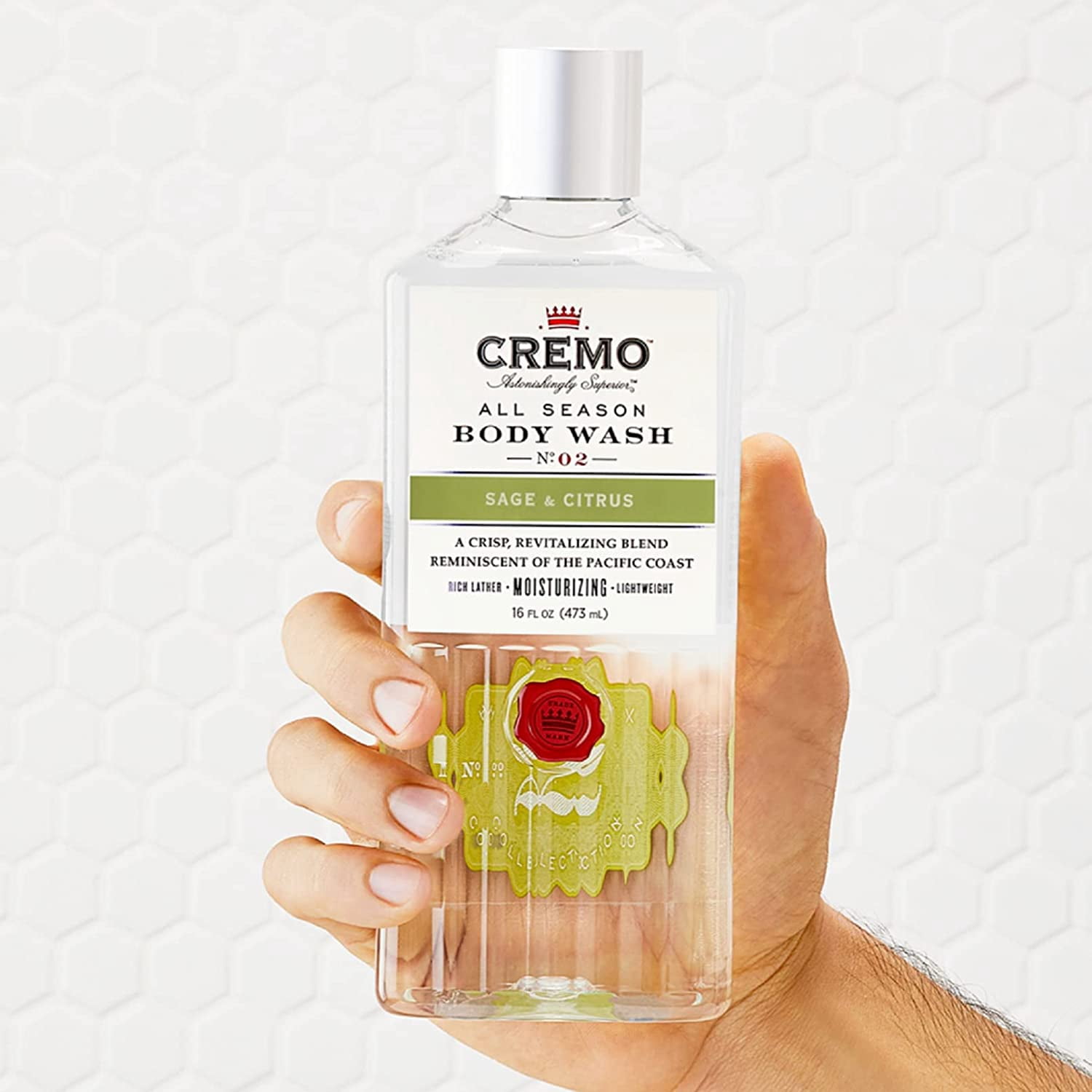 Cremo Rich-Lathering Sage & Citrus Body Wash, A Revitalizing Combination of Bright Mandarin, Dry Herbs and White Cedar, 16 Oz (2-Pack)