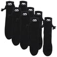 thumbnail image 1 of Calcetas Modernas Animadas MagSoxBlack 4Pares Negro 5-9.5US Animados Calcetines Tubo Medio Magnéticos Poliéster., 1 of 5