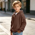 thumbnail image 5 of Abcomgle Boys Fashion Hoodies Kids Long Sleeve Quarter Zip Kids Pullover Sweatshirts Waffle Knit Hooded Cute Pullover Tops, 5 of 8