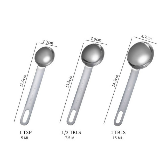 yingyy 7pcs Measuring Spoons Ruler Stainless Steel Tea Spice Baking Seasoning Measurement Teaspoon Kitchen Baking Seasoning Measurement Teaspoon