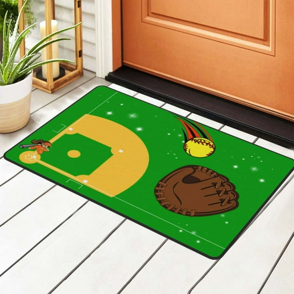 ZICANCN Baseball Star Area Rugs Doormat , Facecloth Non-Slip Floor Mat Rug for Living Room Kitchen Sink Area Indoor Outdoor Entrance 36"x24"