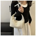 thumbnail image 6 of Fasiaou 1 Counts Women's Woven Handbag Polyester Shoulder Bag Casual Shopping Tote for Daily Use Lightweight Striped Purse, 6 of 6