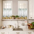 thumbnail image 3 of 3 Piece Kitchen Curtains and Valances Set Eucalyptus Leaves Cafe Curtains 36 Inch Length Yellow Sunflower Lavender Farmhouse Valance & Tier Curtain for Living Room Bedroom Window 54"x18"+27"x36"*2, 3 of 6