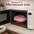 thumbnail image 5 of Dependable Industries Microwave Steamer Grill with Lid Cooks Meats Fish Vegetables Poultry Rice in Minutes BPA Free Vented Freezer and Food Safe, 5 of 8