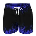 thumbnail image 4 of OWMEOT 3D Graphic Mens Swim Trunks Summer Flame Print Bathing Suits Stretchy Quick Dry Beach Shorts 5 Inch Drawstring Board Shorts, 4 of 4