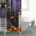 thumbnail image 4 of Happy Halloween Pumpkin Ghost Shower Curtains,Reusable Spider Bat Bathtub Curtains with Hooks Vintage 72x72 in Polyester Curtains for Thanksgiving Day Fall Party Home Decor, 4 of 6