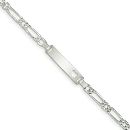 Sterling Silver Engravable Polished Baby ID Bracelet