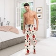 thumbnail image 2 of Men's Pajama Pants with Pockets Sleepwear Lounge Pants Stretch Casual Black Red Ladybird Polka Dot, 2 of 6
