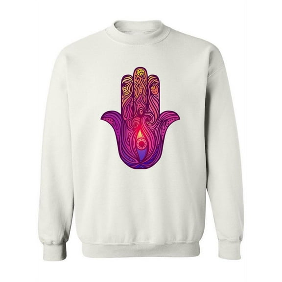Psychedelic Hamsa Sweatshirt Women -Image by Shutterstock, Female Small