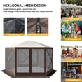 thumbnail image 3 of Dextrus 12x12ft Camping Gazebo with Mesh Windows and Carry Bag, Portable Pop up Canopy Outdoor Tent for Camping, Picnic, Backyard Party, 3 of 5